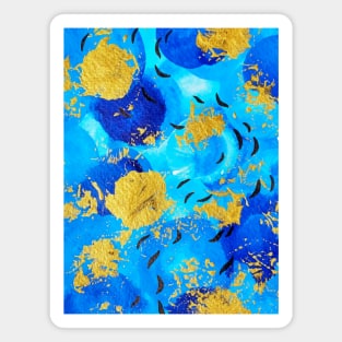 Golden Blue Abstract Magnet